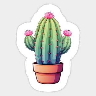 Floral Cactus Art Sticker